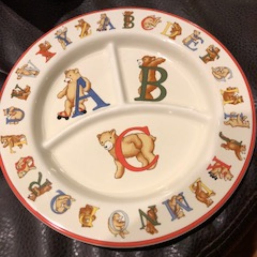 TIFFANY ALPHABET BEARS CHILDRENS PLATE